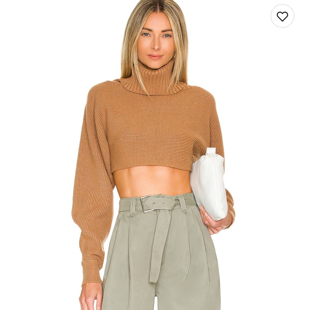 Maven Crop Sweater in Camel